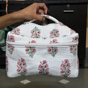 New Design Women Travel Soft Quilting Large Vintage Cotton <b>Cosmetic</b> Bag Waterproof Eco-Friendly Portable Cute Girl <b>Storage</b> - Product Image 5