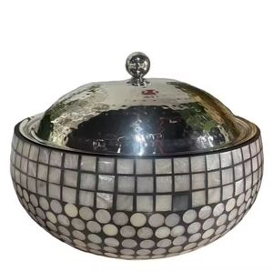 Cazuelas de Lujo para Catering, de Acero Inoxidable Pulido Espejo, con Detalle Martillado, de Cuerpo Ancho, para Mantener Alimentos Calientes - Product Image 5