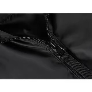 Custom Black Zip-Up Hooded Windbreaker <b>Jacket</b> for <b>Men</b> Plus-Size Breathable Lightweight Plain Decoration Fur for Summer Season - Product Image 6