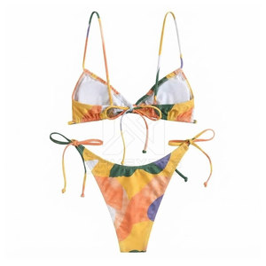 Conjunto de Bikini de Diseño Moderno con Ajuste Ajustable, Tela Suave, Diseño Personalizado, Ropa de Playa y Traje de Baño para Mujer - Product Image 2