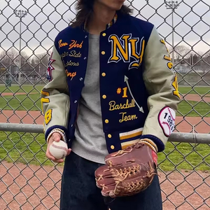 Custom Chenille Embroidery Patch Men Baseball Jacket Oversized Letterman Varsity Jacket for Men 2026 - Product Image 6