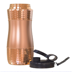 Elegante botella de cobre verde oscuro con motivos florales blancos. Perfecto para la hidratación. Disponible a precios de mayorista. - Product Image 4