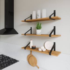 Estante Flotante de Madera Estilo Industrial con Soportes Metálicos para Montaje en Pared, para Baño, Oficina, Entrada, Organizador de Almacenamiento para el Hogar - Product Image 3