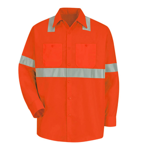 <b>Top</b> Selling Fluorescent <b>Reflective</b> Workwear Shirt Lightweight Breathable High Visibility Safety Shirt Long Sleeves O Neck - Product Image 3