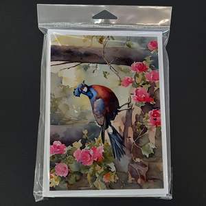 Whimsical Pheasant A7 Tamaño 5x7 Tarjetas de notas en blanco Paquete de 8 tarjetas de felicitación con sobres - Product Image 3