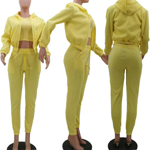 Velour Custom Logo Tracksuit Drop Shoulder Crop Tops Hoodies and Jogging Sweat Suit 2 Pieces Set Women Tracksuits for Women - Product Image 2