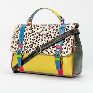 Elegante bolso de mensajero con cremallera de cuero reciclado Vintage para mujer Forro de algodón de moda único estampado de animales portátil para invierno verano - Product Image 2