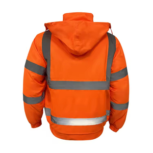 เสื้อแจ็คเก็ตนิรภัยสำหรับฤดูหนาว แบบอ็อกซ์ฟอร์ด บอมเบอร์ สำหรับผู้ชาย  เสื้อทำงานแบบมีแถบสะท้อนแสง  ชุดทำงานป้องกันภัย ผลิตจากวัสดุที่ทนทาน - Product Image 3