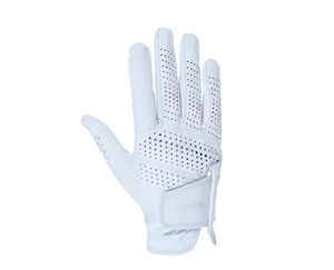 White Cabretta Leather Luxury Right Hand Golf Gloves Button Adjustable Wrist <b>Strap</b> Hand Grips Breathable Sports Outdoor - Product Image 5