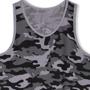 PITCHER INTERNATIONAL Camiseta sin mangas para hombre, cuello redondo, sin mangas, informal, transpirable, de punto, 100% algodón, estilo estampado, talla grande - Product Image 5