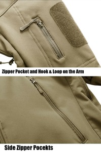 Veste softshell homme vert olive, imperméable, manches longues, à capuche, pour l'extérieur, automne - Product Image 6