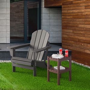 Tavolo Laterale Rettangolare da Esterno in HDPE con Doppio Lato Utilizzabile, Tavolo da Patio - Product Image 2