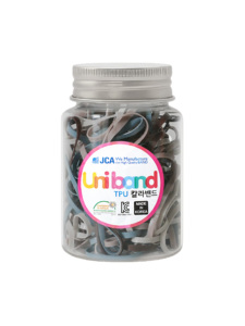 Bandes élastiques pour cheveux en TPU, fabriquées en Corée, unisexes, personnalisées OEM ODM, dans une bouteille en plastique, non toxiques, élastiques, certifiées OEKO-TEX - Product Image 1
