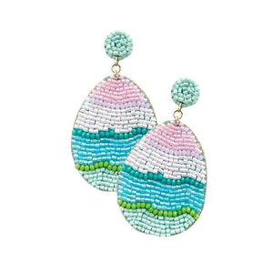 Colorful Beaded <b>Drop</b> Bohemian Style Women's Party Jewelry Teardrop Shape Multicolor Resin Beads Statement BY MULTI CRAFT - Product Image 1