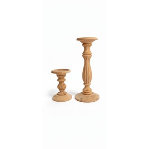 Porte-bougies en bois de manguier sculptés à la main |   Supports en bois naturel en gros - Product Image 1