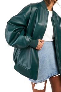 Chaqueta Bomber Acolchada Extra Grande de Cuero Vacuno para Hombre, Personalizada al por Mayor, con Logotipo Frontal - Product Image 2