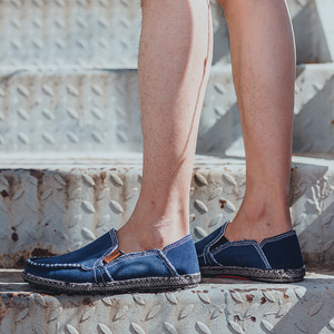 British Style Korean Fashion Men Loafer Shoes 2026 Summer New Soft Sole Comfort Lazy Slip On Casual <b>Leather</b> <b>Sneakers</b> - Product Image 3