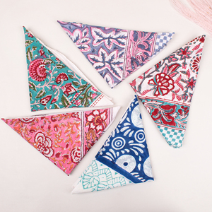 Handmade Bulk Price 100% Cotton Hand Block Print <b>Square</b> <b>Scarf</b> 21" Custom Multicolor Printed Bandanas Eco Friendly Wraps Fashion - Product Image 4