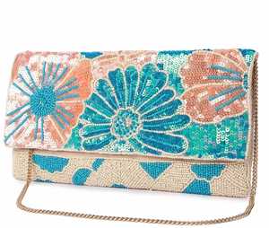 Pochette rectangulaire élégante faite à la main en perles de coton brodées pour femmes et jeunes filles, idéale pour les soirées - Product Image 2