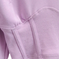 Harga Pabrik Terlaris Pakaian Wanita Ukuran Besar Crop Top Hoodie Bernapas Lengan Panjang Hoodie Crop Dengan MOQ Rendah