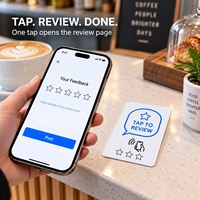 Carte de commentaires NFC personnalisée : touchez sur votre téléphone pour ouvrir la page de commentaires Google pour les entreprises locales