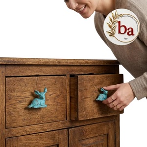 Poignée de tiroir de meuble moderne en fonte turquoise vieillie motif cerf pour chambre et bureau à domicile, écologique - Product Image 2