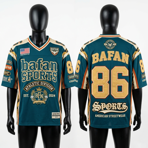 Maillot de football en coton polyester premium 280 GSM, aspect denim bleu, logo en twill, pour femme - Product Image 1
