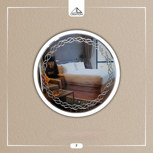 Miroir LED acrylique contemporain avec rainure en V, conçu pour ajouter du style, de la lumière et une sensation d'espace à votre pièce. - Product Image 6