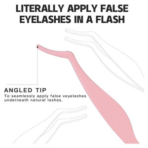 Pinzas para pestañas de acero inoxidable utilizadas para aislar, recoger, aplicar pestañas individuales y fijar extensiones con precisión. - Product Image 5