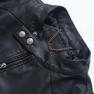Nueva tendencia de moda, abrigo con parches, chaqueta de PU para hombre, estilo motociclista, precio al por mayor - Product Image 3