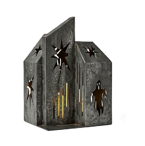 Portavelas de metal galvanizado rústico, estilo vintage, para velas de té, ideal para la mesa en Navidad, ¡muy vendido! - Product Image 6