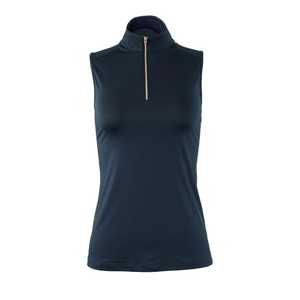 เสื้อขี่ม้าแขนกุดสำหรับผู้หญิง มีซิป สีพื้น ผ้าถักระบายอากาศได้ดี - Product Image 1