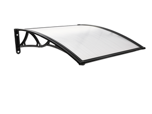 Auvent en polycarbonate alvéolaire avec supports en aluminium, protection solaire et pluie <span class=keywords><strong>pour</strong></span> <span class=keywords><strong>entrée</strong></span> extérieure - Product Image 2