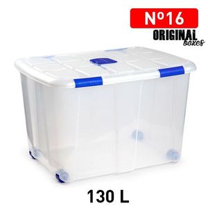 Scatole originali in plastica da 130 litri con ruote e coperchio per uso domestico - Product Image 1