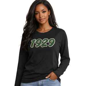 Iota Phi Lambda Sorority Black Long Sleeve Shirt Greek Letter Apparel Founding Year 1929 Womens Casual Crewneck <b>Top</b> - Product Image 3
