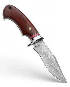 Outil utilitaire artisanal en acier Damas torsadé avec manche en bois de Padauk rouge - Product Image 6