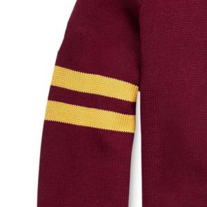 Custom Vintage Style Men's Maroon Striped Knit <b>Cardigan</b> <b>Sweater</b> V-Neck Button Down Long Sleeve College Varsity Casual Outerwear - Product Image 5