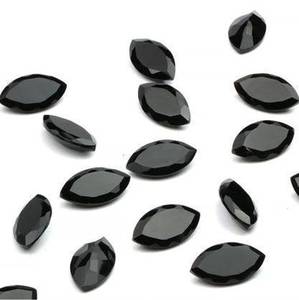 Pierres précieuses en onyx noir naturel de qualité supérieure, forme marquise, facettées, taille calibrée, pour la création de bijoux. - Product Image 6