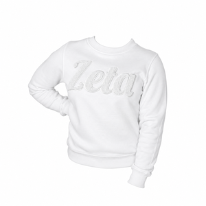 GREEK COLLECTION IND Zeta Phi Beta Sorority Embroidered 100% Cotton Fleece Solid Crewneck Pullover Sweatshirt-Winter - Product Image 2