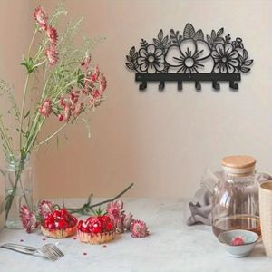 Ganci da Parete in Metallo con Design Floreale CIFbuy e Appendiabiti, Portachiavi con Fiore Decorativo per Ritiro Temu su TikTok - Product Image 5