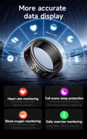 Nuevo Anillo Inteligente SY01 2025, Resistente al Agua IP68, Monitor de Actividad Física con Caja de Carga, Monitor de Frecuencia Cardíaca, Oxígeno en Sangre, Sueño, Pantalla Digital