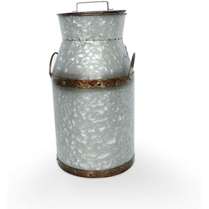 Simple Design <b>White</b> Wash Galvanized Flower Vase With Handles High Quality Flower Vase For Best Exporter In India - Product Image 6