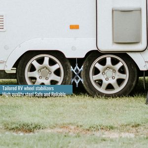 Estabilizador de Ruedas en Forma de X para Autocaravanas, Remolques de Viaje y Camiones - Espaciado de 10.5 Pulgadas - Product Image 6