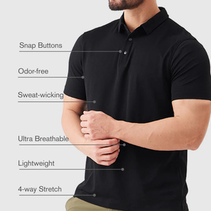Polo de golf imprimé de haute qualité pour hommes, ultra respirant avec boutons pression - Product Image 4