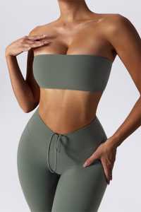 Sujetador deportivo sin costuras para mujer, personalizado al por mayor, sin tirantes, de una pieza, con espalda hueca, transpirable y ecológico. - Product Image 5