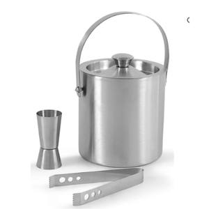 Ensemble de bar à cocktails en argent, kit complet de mixologie 5 pièces, décoration élégante pour bar à domicile et coffret cadeau, shaker à boissons en acier inoxydable poli - Product Image 2