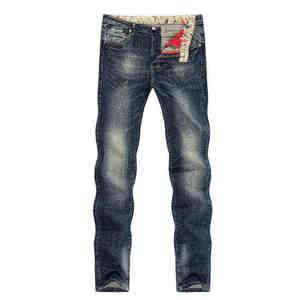 Pantalon en jean slim pour homme de haute qualité, design personnalisé, style streetwear, respirant, jean délavé léger pour l'hiver - Product Image 1