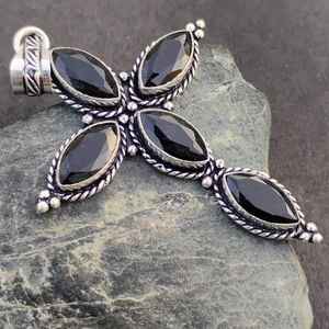 Hermoso colgante de ónix negro, plata de ley 925, joyería hecha a mano, regalo elegante para mujer, cumpleaños - Product Image 3