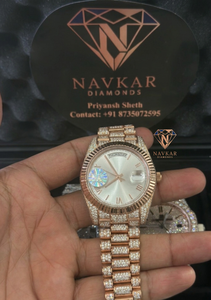 Luxury Moissanite <b>Diamond</b> <b>Watch</b> for Men and Women Elegant Timepiece for Parties Events and Gifting from India - Product Image 1