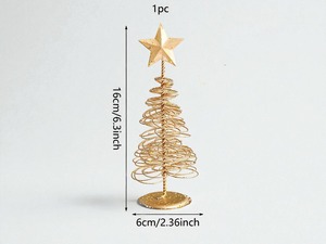 Ensemble d'arbres de Noël en métal doré de luxe pour la décoration de table, centre de table festif et style hivernal moderne, provenant d'Inde - Product Image 2